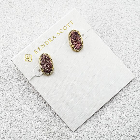 Kendra Scott Purple Quartz Point Stud Earrings - Picture 1 of 1